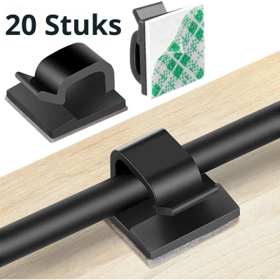 Afbeelding van Kabelclips 20 Stuks Zelfklevend Kabel Houder Management Organiser