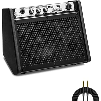 Afbeelding van Coolmusic DM20 Bluetooth luidspreker, monitor, versterker voor elektrische trommel, toetsenbord en akoestische gitaar, met kabel