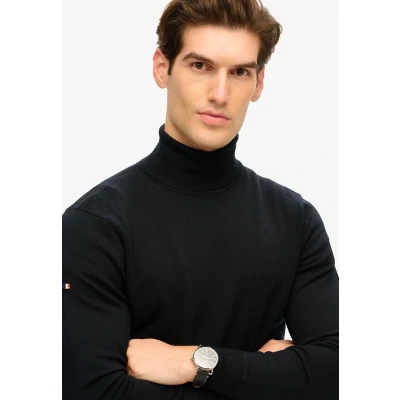 Afbeelding van Superdry Mannen Merino Coltrui Zwart Grootte: Xxxl