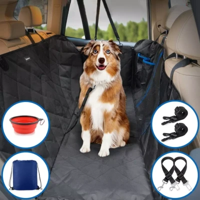 Afbeelding van Woodoro Hondendeken Auto Achterbank en Kofferbak Incl. 2 Autogordels 147 x 137 cm