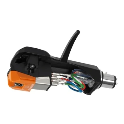 Afbeelding van Audio Technica AT VM95EN/H MM cartridge gemonteerd op headshell, naakt elliptisch