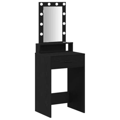 Afbeelding van vidaXL Zwart eiken MDF, spiegel, metaal 50 x 41 140 cm Spiegel