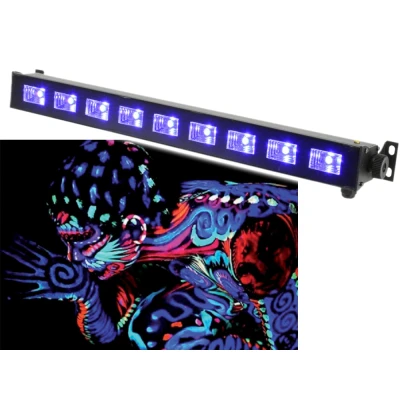 Afbeelding van Qtx UVB 9 blacklight ultraviolet LED bar 9x 3W UV leds