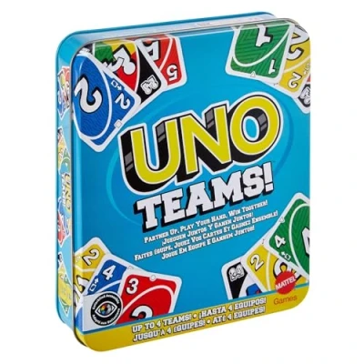Afbeelding van Mattel Games UNO Teams, Kaartspel voor Kinderen, Spelletjesavond met het hele Gezin, Feestjes en Onderweg, Speciale Regels om in Teams van 2 te Spelen, JDM40