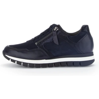Afbeelding van Gabor Sneakers laag, Dames, Maat: 35.5, Blue Leer en textiel