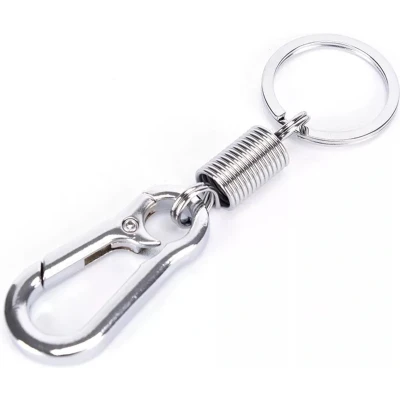 Afbeelding van Sleutelhanger met Veer en Sleutelring Musketonhaak Key Ring with Spring