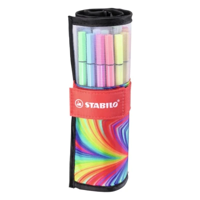 Afbeelding van Viltstift STABILO Pen 68/25 Arty roletui medium assorti set à 25 stuks