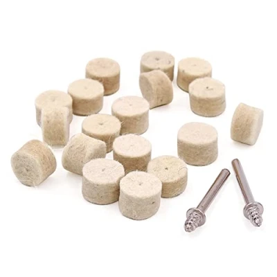 Afbeelding van 100 STKS 13mm Wol Vilt Polijsten Pad Buffing Wiel Rotary Tool met 2 Schacht voor Accessoires Drll