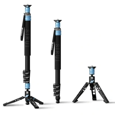 Afbeelding van SIRUI AM 404FL Camera Wandelstok monopod met standaard, 190 cm aluminium statief, innovatief ontwerp snelsluiting, 360 panorama panorama, 4 secties, maximale belasting 12 kg