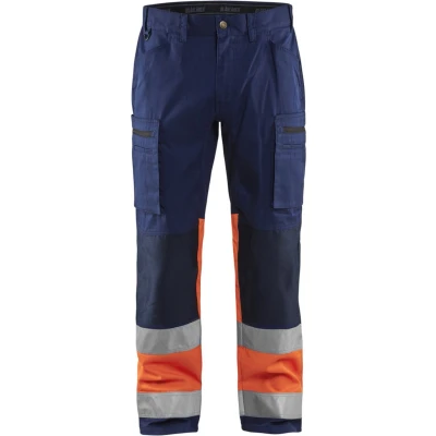 Afbeelding van Blaklader Werkbroek met stretch High Vis 1551 1811 Marineblauw/Oranje