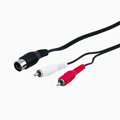 Afbeelding van Audio videokabel 1,5 m 5 pins DIN stekker&gt; 2 x cinch stekker