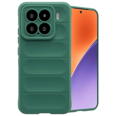 Afbeelding van Xiaomi 15 Hoesje Siliconen en TPU (zacht) imoshion Softcase/Backcover Donkergroen Telefoonhoesje