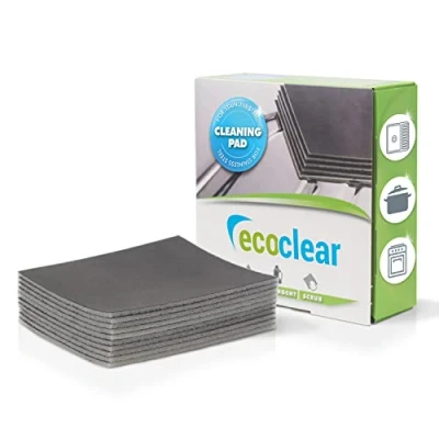 Afbeelding van EcoClear reinigingsspons voor glanzende roestvrijstalen oppervlakken, 10 stuks, Professionele en grondige roestvrijstaalreiniger, Antibacteriële reiniging, Pottenreiniger, Herbruikbaar