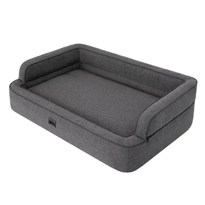Afbeelding van Hondenbed, huisdiermeubilair, kattenbed, afneembare overtrek, hondenmand, hondenkussen, slaapplaatsen, hondenbank, grafiet, L: 78x47 cm