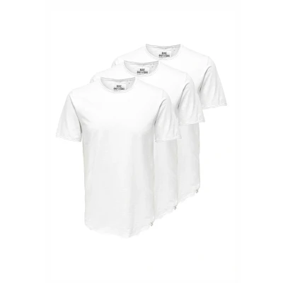 Afbeelding van Only &amp; Sons 3ER PACK Tshirt basic, Heren, Maat: XL, Weiß