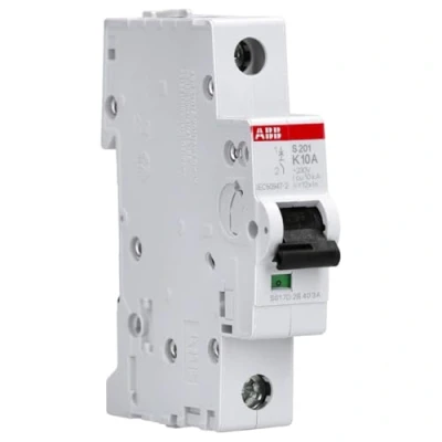 Afbeelding van Abb s201 installatieautomaat 1p k karakteristiek 10a iec en 60898 1 6 ka iec60947 2 10 module breedte 17 5mm 2cds251001r0427