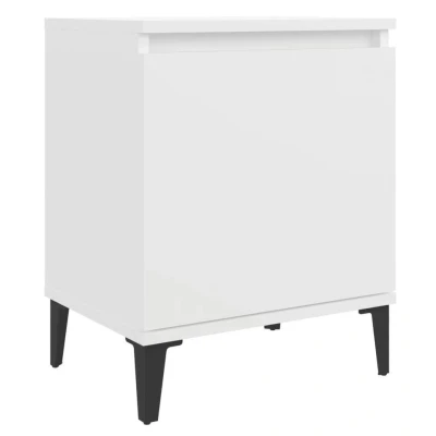 Afbeelding van Nachtkastje met metalen poten 40x30x50 cm wit