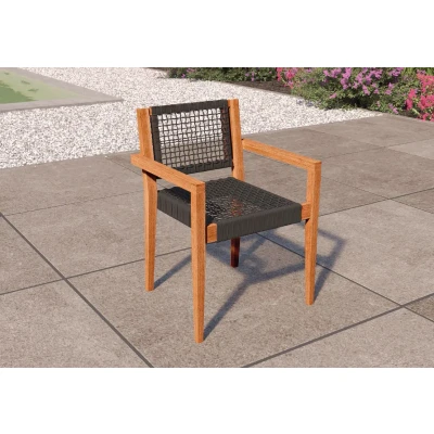 Afbeelding van Teak stapelbare tuinstoel Toledo (set van 2 stoelen) Tuindeco