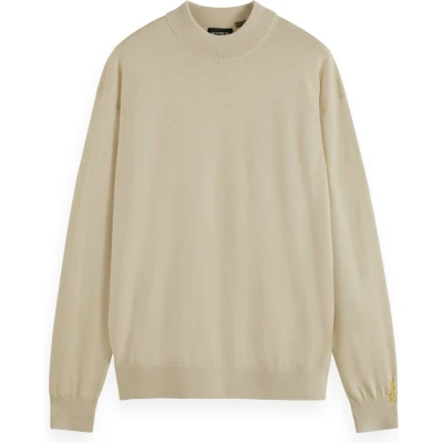 Afbeelding van Scotch &amp; Soda Dropped Shoulder MOCK NECK Sweater, Heren, Maat: Medium, Beige