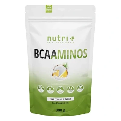 Afbeelding van BCAA Pina Colada Flavor Aminosäuren Complex hochdosiert BCAAminos Instant Powder vegan Aminosäure Pulver 2:1:1 L Leucin Isoleucin Valin 300g Aminosäurekomplex