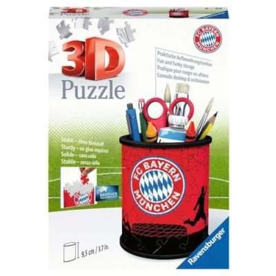 Afbeelding van Ravensburger 3D Puzzle 11215 Utensilo FC Bayern 54 Teile Stiftehalter für München Fans ab 6 Jahren, Schreibtisch Organizer Kinder