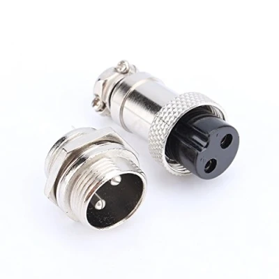 Afbeelding van 1 Set GX16 Aviation Aansluiting 2 Pins Schroeftype Mannelijke Metalen Luchtvaartkabelconnector