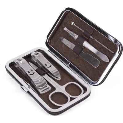 Afbeelding van Jumada&#039;s 6 delige RVS Manicure Set Hoogwaardige Kwaliteit Perfect voor op Vakantie of Reis Inclusief Etui