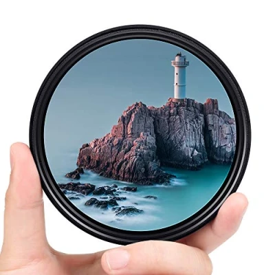 Afbeelding van Fotover ND filter, 40,5 mm, smal, variabel grijsfilter, instelbaar fader ND2 ND400, lensfilter voor Canon, Nikon, Sony, Pentax, Olympus, Fuji, DSLR camera, 3