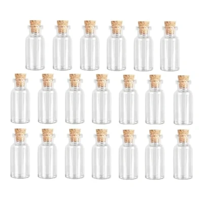 Afbeelding van XNJIHWA 20 stuks 2 ml Wensflessen Mini Glazen Potten Flessen met Kurk Stoppers Bericht Fles voor DIY Kunst Ambachten Decoratie, Opslag Accessoires