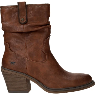 Afbeelding van Mustang Cowboy/Bikerlaarsjes, Dames, Maat: 38, Cognac Kunststof