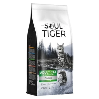 Afbeelding van the Soul of Tiger Droogvoer voor volwassen katten, gecastreerd, kipsmaak, 3 kg