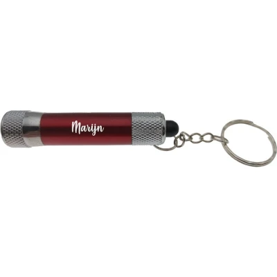 Afbeelding van Zaklamp Sleutelhanger Met Naam Rood Marijn