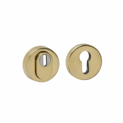 Afbeelding van Intersteel SKG3 veiligheidsrozetten rond verdekt ø52x12mm profielcilindergat met kerntrekbeveiliging PVD messingkleur