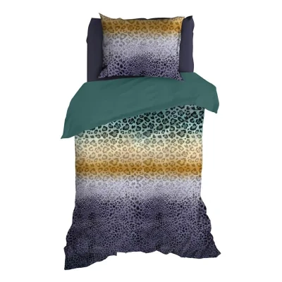 Afbeelding van Dekbedovertrek Satin d&#039;Or Panthera Teal Grijs Satijn 140 x 200 / 220 cm 1 Persoons