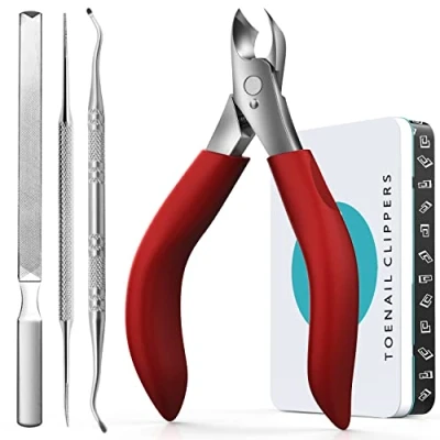 Afbeelding van RONAVO Voetnagelset, nagelschaar, teennagels, nagelschaar voor diep ingegroeide teennagels en teennagelschaar dikke nagels. Nageltang professionele lange steel metalen