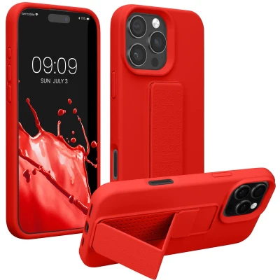 Afbeelding van kwmobile back cover voor smartphone geschikt Apple iPhone 16 Pro Max 1x beschermhoesje van kunststof In rood