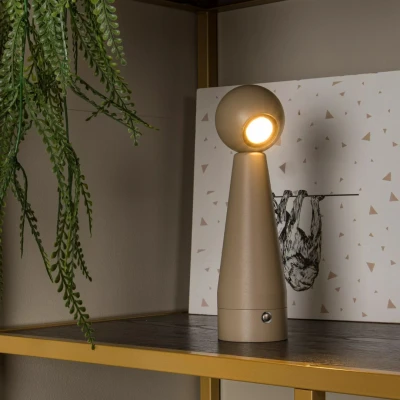 Afbeelding van Lucide IPSOS Oplaadbare Tafellamp Accu/Batterij LED Dim to warm 1x3W 3000K/3200K Taupe