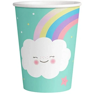 Afbeelding van Bekers Rainbow &amp; Cloud 250ml 8 stuks