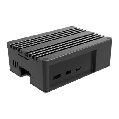 Afbeelding van Akasa Pi 5 Pro, aluminium Raspberry behuizing met koellichaam, passieve koeling zonder ventilator, verborgen Micro SD &amp; GPIO opening, thermische kit inbegrepen, zwart, A RA13 M2B