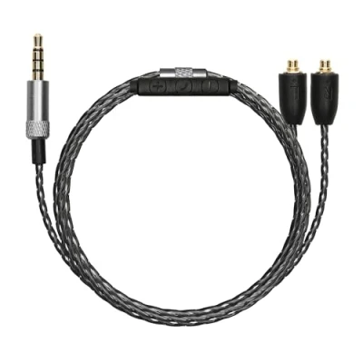 Afbeelding van kwmobile koptelefoonkabel geschikt voor Shure SE215 / SE315 SE425 SE535 SE846 UE900 Reservekabel 120 cm Met microfoon en volumeregelaar 3,5 mm aansluiting