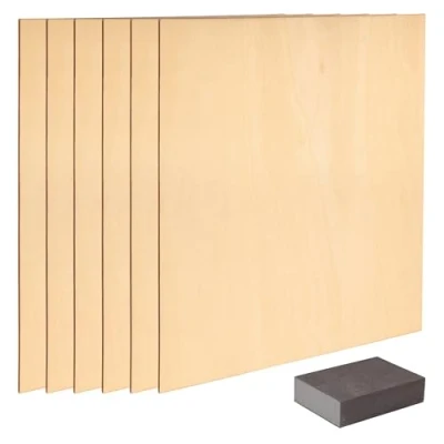 Afbeelding van Belle Vous 6Pak 2 mm Spaanplaat Vellen 30 x cm Onbewerkt Hout DIY Hobby Project Board Perfect Voor Lasersnijden, Verven, Modelleren, Graveren, Lijstwerk &amp; Pyrografie