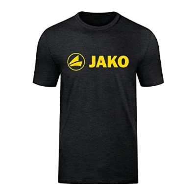 Afbeelding van JAKO Promotie Voor T Shirts, Uniseks Kind, Zwart Gemêleerd/Citro, 152