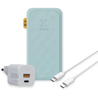 Afbeelding van Xtorm Fuel Series 5 20W Powerbank bundel 10000 mah + lader USB C naar Kabel Blauw