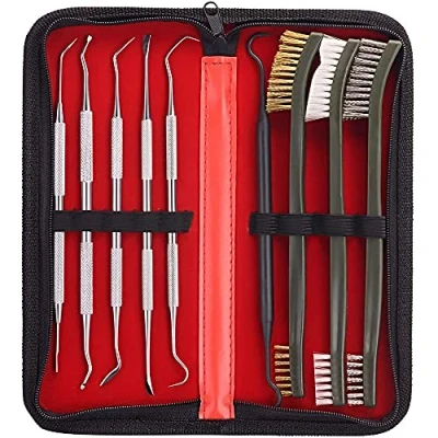 Afbeelding van ANCLLO Universele Reinigingsset Pick Set voor Alle Pistolen Dubbelzijdig Nylon Messing Stalen Borstel Metalen Ploymer Picks met Case