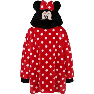 Afbeelding van Disney Minnie Mouse Meisjes Sweatshirt / badjas hooded deken, Snuddie 122 140