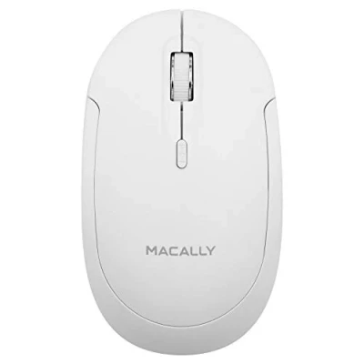 Afbeelding van Macally BTDYNAMOUSE W draadloze Bluetooth muis met stille klik voor Mac/PC Wit Inclusief twee AAA batterijen Update: Niet compatibel macOS 14 Sonoma!