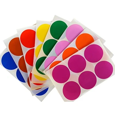Afbeelding van Royal Green 48 stuks 50 mm ronde stickers, verschillende kleuren: rood, blauw, groen, geel, paars, oranje, bruin en roze, gemakkelijk te verwijderen, 96 stuks, 8 kleuren.