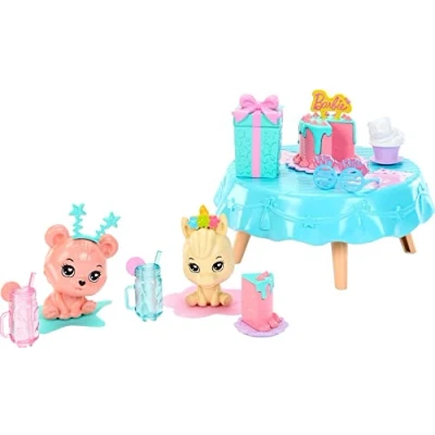 Afbeelding van Barbie Accessoires, speelgoed en geschenken, My First Story starterspakketten, verjaardagsfeestje met eenhoorn beer huisdieren
