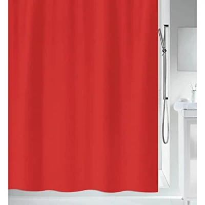 Afbeelding van Spirella Primo rood textiel polyester douchegordijn, 180 x 200 cm,