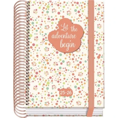 Afbeelding van Dohe Schoolagenda 2025 2026 Dag per Pagina, Formaat A6 (12x17 cm), Spaans en Engels, September tot Juni, Spiraalbinding Elastieksluiting, Harde Kaft, 4 Stickervellen PRIME Bubbles